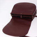 CARTIER Must Line Shoulder Bag Leather Bordeaux Gold Tone Auth ki6718A-10