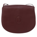 CARTIER Must Line Shoulder Bag Leather Bordeaux Gold Tone Auth ki6718A-13