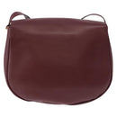 CARTIER Must Line Shoulder Bag Leather Bordeaux Gold Tone Auth ki6718A-2