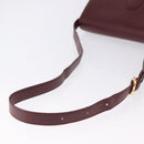 CARTIER Must Line Shoulder Bag Leather Bordeaux Gold Tone Auth ki6718A-7