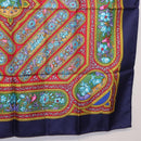 HERMES Carre 90 Scarf Silk Blue Red Auth ki6719-10