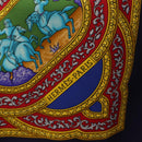 HERMES Carre 90 Scarf Silk Blue Red Auth ki6719-12