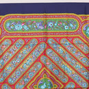 HERMES Carre 90 Scarf Silk Blue Red Auth ki6719-3