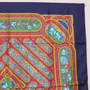 HERMES Carre 90 Scarf Silk Blue Red Auth ki6719-4