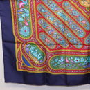 HERMES Carre 90 Scarf Silk Blue Red Auth ki6719-8