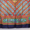 HERMES Carre 90 Scarf Silk Blue Red Auth ki6719-9