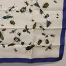 HERMES Carre 90 Scarf Silk Blue White Auth ki6720M-10