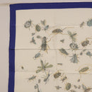 HERMES Carre 90 Scarf Silk Blue White Auth ki6720M-14