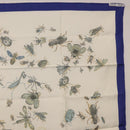HERMES Carre 90 Scarf Silk Blue White Auth ki6720M-16