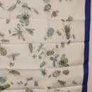 HERMES Carre 90 Scarf Silk Blue White Auth ki6720M-19