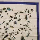 HERMES Carre 90 Scarf Silk Blue White Auth ki6720M-4