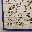 HERMES Carre 90 Scarf Silk Blue White Auth ki6720M-8