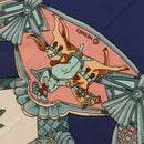 HERMES Carre 90 Scarf Silk ""TOURNEZ MANEGE"" Blue White Auth ki6721-11