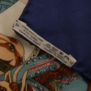 HERMES Carre 90 Scarf Silk ""TOURNEZ MANEGE"" Blue White Auth ki6721-13