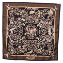 HERMES Carre 90 Scarf Silk ""PiERRES d' ORiENT et d' OCCiDENT Black Auth ki6722-12