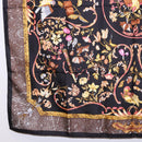 HERMES Carre 90 Scarf Silk ""PiERRES d' ORiENT et d' OCCiDENT Black Auth ki6722-8