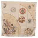 HERMES Carre 90 Scarf Silk Beige Auth ki6723M-1