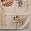 HERMES Carre 90 Scarf Silk Beige Auth ki6723M-10