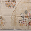HERMES Carre 90 Scarf Silk Beige Auth ki6723M-20