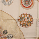 HERMES Carre 90 Scarf Silk Beige Auth ki6723M-6