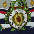 HERMES Carre 90 Scarf Silk ""la ronde des heures"" Navy White Auth ki6727M-14