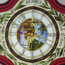 HERMES Carre 90 Scarf Silk ""la ronde des heures"" Navy White Auth ki6727M-6
