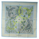HERMES Carre 90 Scarf Silk ”LEGENDE KUNA PEUPLE DE PANAMA"" Blue Auth ki6728M-1