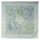 HERMES Carre 90 Scarf Silk ”LEGENDE KUNA PEUPLE DE PANAMA"" Blue Auth ki6728M-16
