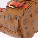 MCM Vicetos Tote Bag PVC Leather 2way Brown Gold Tone Auth ki6729A-15