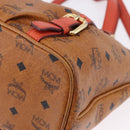 MCM Vicetos Tote Bag PVC Leather 2way Brown Gold Tone Auth ki6729A-16