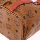 MCM Vicetos Tote Bag PVC Leather 2way Brown Gold Tone Auth ki6729A-10