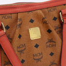 MCM Vicetos Tote Bag PVC Leather 2way Brown Gold Tone Auth ki6729A-12