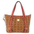 MCM Vicetos Tote Bag PVC Leather 2way Brown Gold Tone Auth ki6729A-13