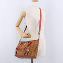 MCM Vicetos Tote Bag PVC Leather 2way Brown Gold Tone Auth ki6729A-24