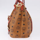 MCM Vicetos Tote Bag PVC Leather 2way Brown Gold Tone Auth ki6729A-3
