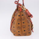 MCM Vicetos Tote Bag PVC Leather 2way Brown Gold Tone Auth ki6729A-4