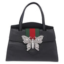 GUCCI Bijou Butterfly Hand Bag Leather 2way 505342 Auth ki6730V-2