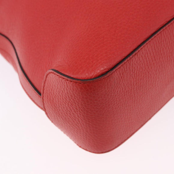 GUCCI Hobo Shoulder Bag Leather Orange Gold Tone 336659 Auth ki6731V