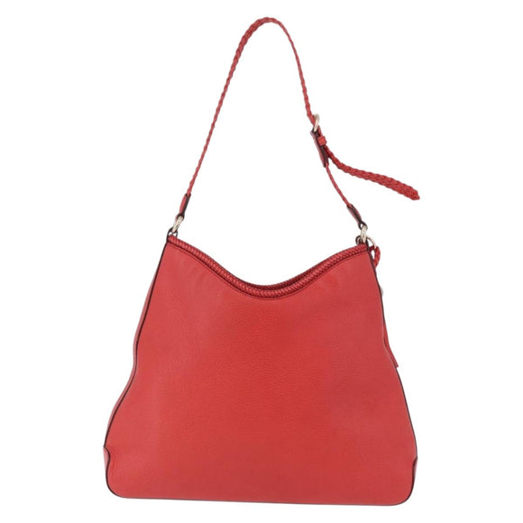 GUCCI Hobo Shoulder Bag Leather Orange Gold Tone 336659 Auth ki6731V