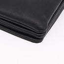CELINE Trio Large Shoulder Bag Leather Black Gold Tone Auth ki6732V-11