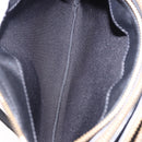 CELINE Trio Large Shoulder Bag Leather Black Gold Tone Auth ki6732V-16