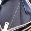 CELINE Trio Large Shoulder Bag Leather Black Gold Tone Auth ki6732V-19