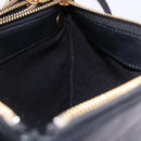 CELINE Trio Large Shoulder Bag Leather Black Gold Tone Auth ki6732V-23