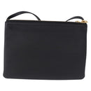 CELINE Trio Large Shoulder Bag Leather Black Gold Tone Auth ki6732V-3