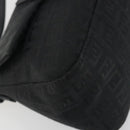 FENDI Zucchino Canvas Mamma Baguette Shoulder Bag Black Silver Auth ki6734M-11
