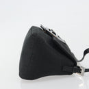 FENDI Zucchino Canvas Mamma Baguette Shoulder Bag Black Silver Auth ki6734M-4