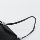 FENDI Zucchino Canvas Mamma Baguette Shoulder Bag Black Silver Auth ki6734M-8