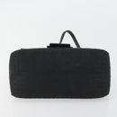 FENDI Zucchino Canvas Mamma Baguette Shoulder Bag Black Silver Auth ki6734M-9