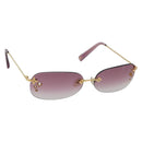 LOUIS VUITTON Desmayo Rectangle Sunglasses Metal Pink Gold Z0089U Auth ki6735M-1