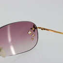 LOUIS VUITTON Desmayo Rectangle Sunglasses Metal Pink Gold Z0089U Auth ki6735M-10